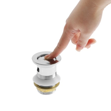 Bottom valve Zein BP1, 1 1/4 ", a small button, with overflow, for a shell, chrome-12
