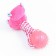 Toy for dogs 3-in-1 "Hippo": cable, soft with a squeak, tpr ball, 20 cm, pink