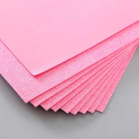 Foamiran glitter 2 mm, 20x30 cm, pink-3