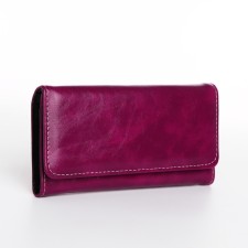 Women's wallet on the button, purple color