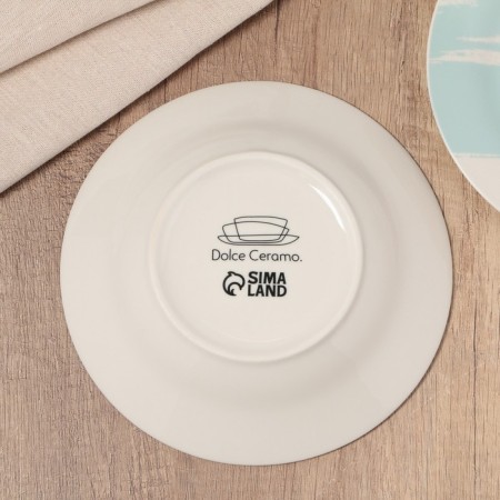 Deep plate ceramic "watercolor", 20.5 cm, 550 ml, white color-2