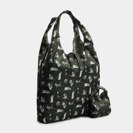 Household bag on the button, green color