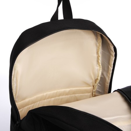 Youth backpack from a lightning textile, 3 pockets, a bag, a suitcase holder, black color is black-7