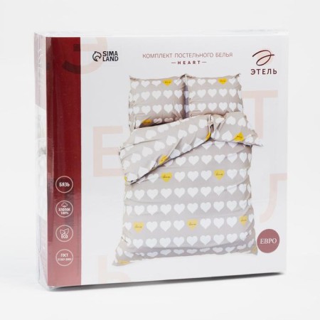 Bed linen Ethel duet "Heart" 143*215cm-2pcs, 220*240cm, 70*70cm-2pcs-6