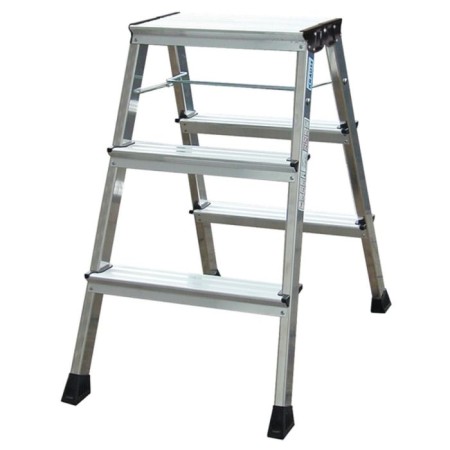 Folding ladder Krause Monto Rolly, bilateral, aluminum, 3 steps