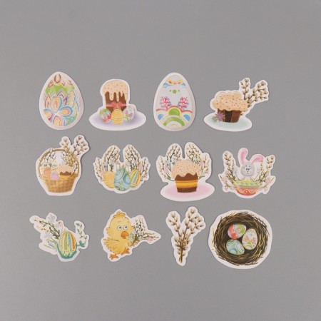 Stickers for creativity "Feast of Light Easter" embossing gold set 48 pcs 9x7x0.8 cm-1