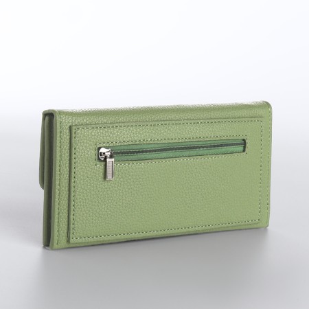 Women's wallet on magnet, green color-1