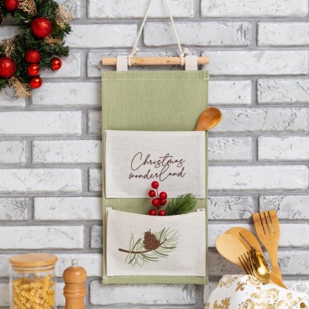 Textile pocket "Christmas" 2 departments, 20x41 cm