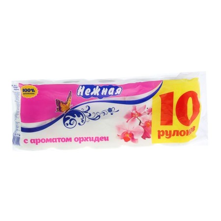 Toilet paper "Tender" with the aroma of an orchid, 2 layers, 10 rolls