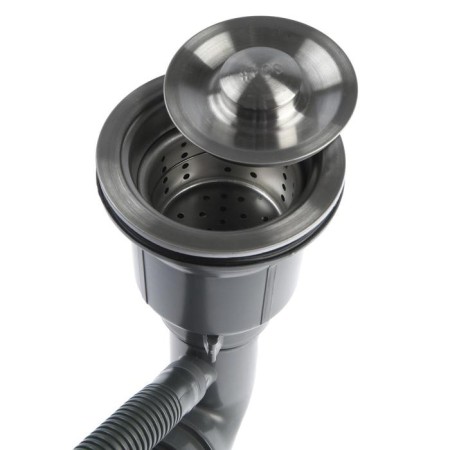 Kitchen sink Aflorn Af95043, Sredal, S = 3.0 and 0.8 mm, 50x43x20 cm, siphon, satin-5