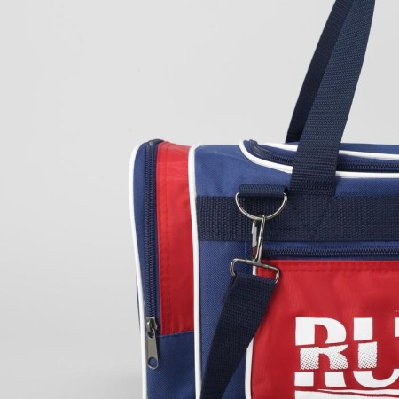 Sports bag with lightning, 3 departments, external pocket, long belt, blue/red color-3