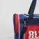 Sports bag with lightning, 3 departments, external pocket, long belt, blue/red color