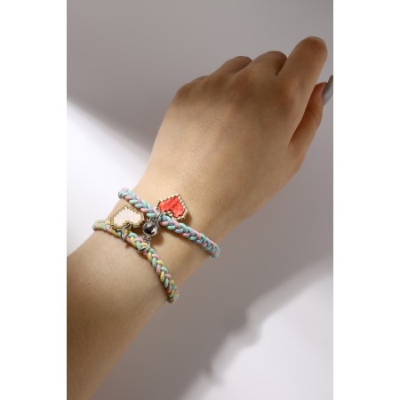 Bracelets "Demetrons" pixel hearts, color, 19 size-1