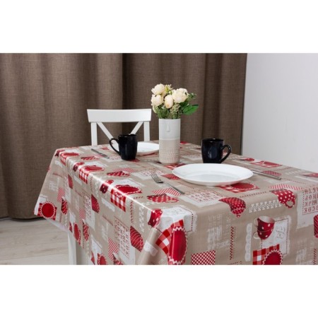 Camelia oilcloth “Cups in polka dots”, 140 cm, roll 20 pog. m