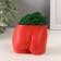 Interior subject "Innocent View" Height 7cm, width 8.5 cm red with moss (moss green. Stub 1041209