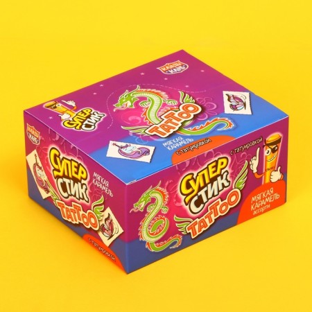 Soft caramel "Super stick with a tattoo", 7 g-2