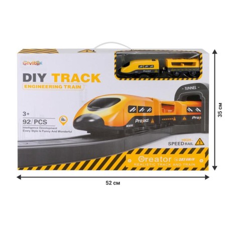 Railway for children "Construction venue", 92 items, on batteries with sound-2