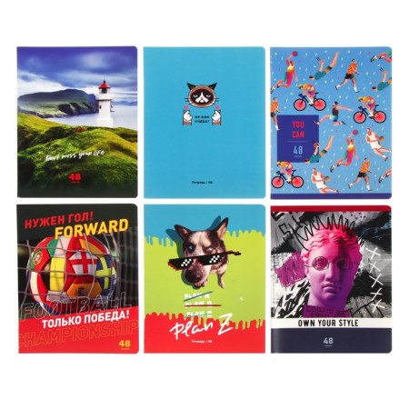 Notebook of 48 sheets in the "Boys" line, cover coated cardboard, offset unit, mix