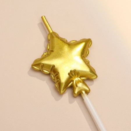 A set of candles for the cake. 5 pcs "Air Ball. Star", golden-2