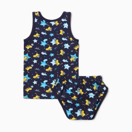A set for a boy (T-shirt, panties), dark blue color, height 104 cm-3