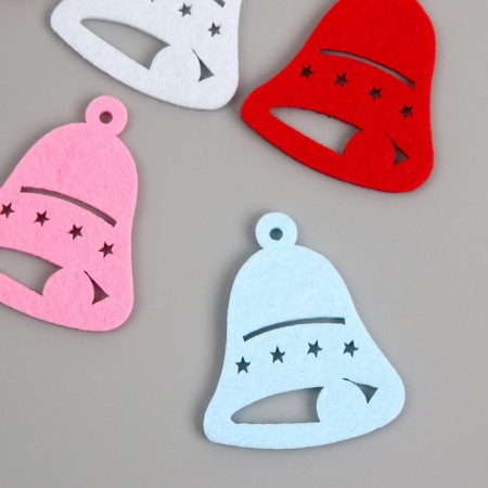 Stickers made of felt "bell" 5x6 cm (set 6 pcs)-2