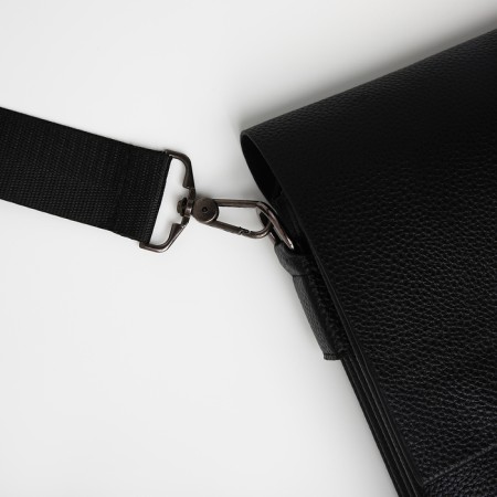 Male bag over the shoulder, Textura, external pocket, black color-5