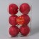 Set of balls plastic D-6 cm, 6 pcs "Texture" red