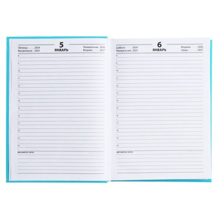The diary is half -dantered for 4 years A5, 192 sheets, the cover of the boumville, turquoise-8