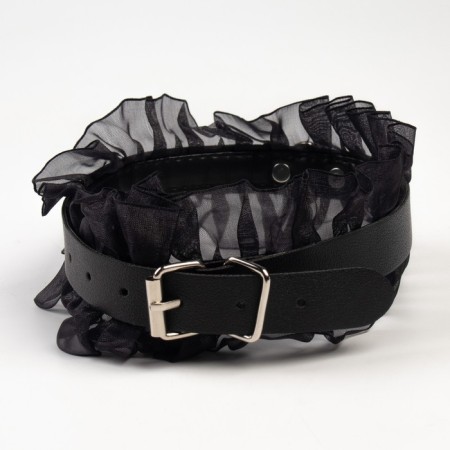 Erotic bdsm set of oka-hpki, with black lace, black, eco-leather, 9 items-17