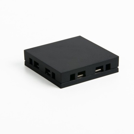 Four -sided connector for the Elektrostandard, Flat Magnetic overhead busbar, 6x26x26 mm, black color black
