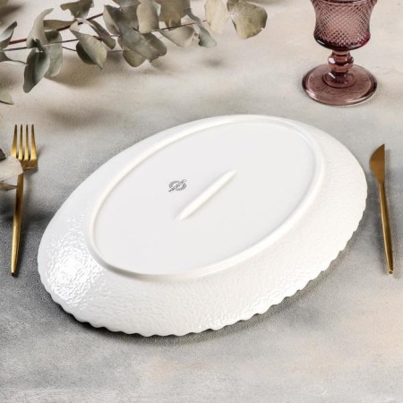 Porcelain oval porcelain Magistro "Blanche. Flower ", the color is white-2
