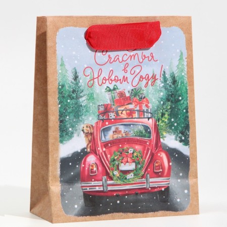 Craft vertical package "New Year's Express", S 12 x 15 x 5.5 cm, New Year-3