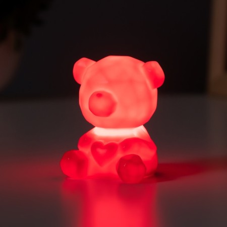 Night -night "Bear with heart" 2W Led LR44 red 4x5x7cm-2