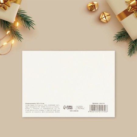 Postcard-Mini "New Year's Miracles", Sani, 10.5 x 7.5 cm, New Year-3
