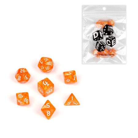 Cubes set for D&D (Dungeons and Dragons, DND) "Game time", Series: D&D, 7 pcs, orange