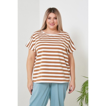 Women's T -shirt, size 60, brown color-1
