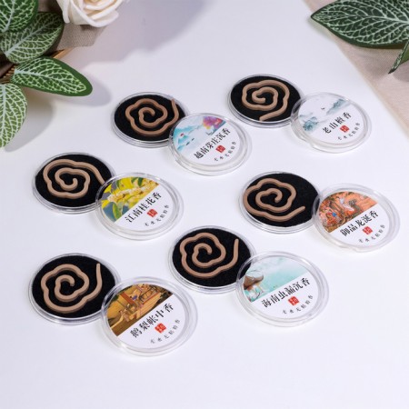 Incense spiral "sandalwood, agarwood, aloe, pear, flowers", set (6 in 1) + gift