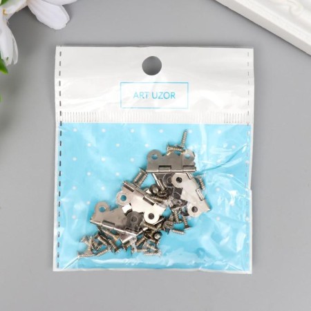Loop for the casket metal curly silver set 8 pcs 2x2.1 cm-4