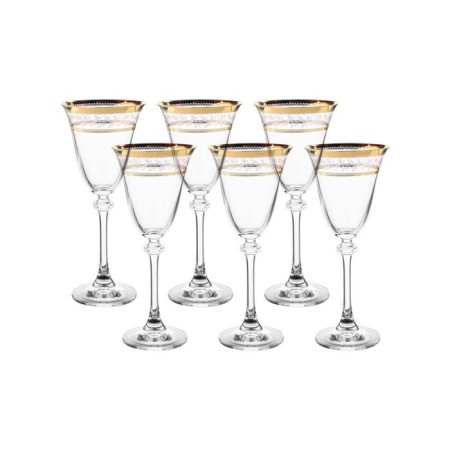 A set of glasses for the white wine asio, the Panto Gold decor, 185 ml X 6 pcs.-1