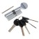 Allyur cylinder mechanism HD FG 70-5K CP, with a perfors, with vert., 25x10x35 mm, chromium color