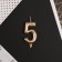 Candle for the cake, number "5", champagne.