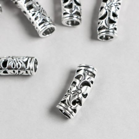 Busina for creativity Metal "Bulge with flowers" silver G148B443 0.8x2 cm