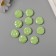Acrylic beads for the work of the "flat crushed circle" green 2.5x2.5x0.6 cm