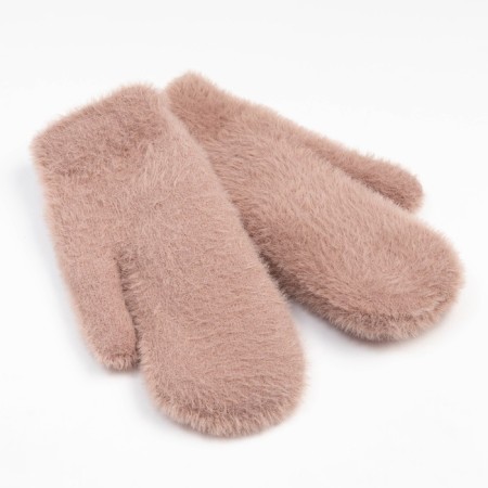 Women's mittens, beige color, size 7-8