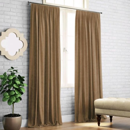Set of curtains "Kim", size 140 x 270 cm - 2 pcs, brown