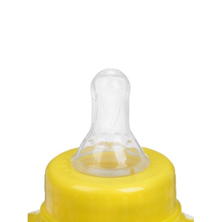 A bottle for feeding "Transport", classic throat, with handles, 150 ml., 0 months, yellow color-4