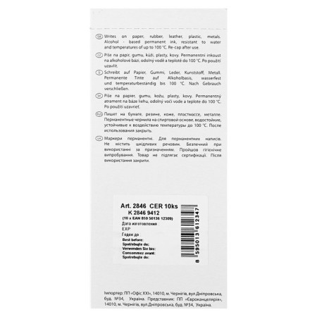 Permanent marker 2.0 mm centropen 2846, line 1 mm, black color-2