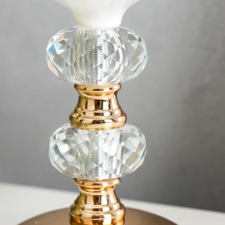Summary Metal for 1 candle "Crystalics" White with gold 16x9.7x9.7 cm-2