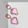 Earrings with rhinestones "Cleo" diamond, pink color in gold