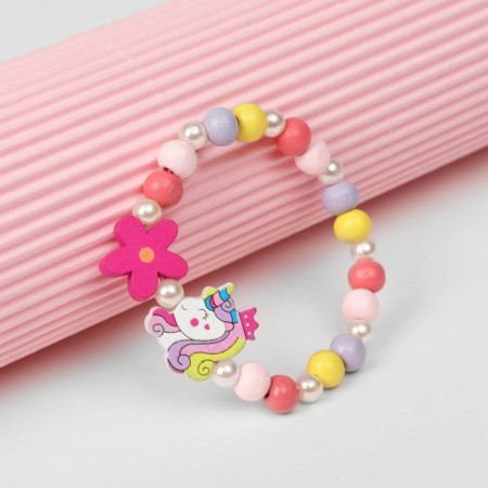 Bracelet Children's "Choselka" unicorn-princes with a flower, color-2